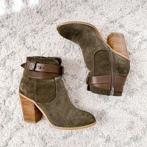 Suede Olive Booties Sole Society